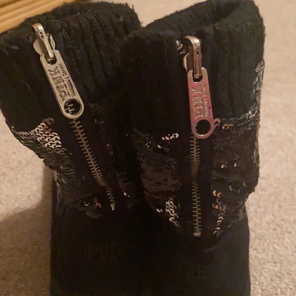 Victoria’s Secret PINK sequin boot slippers size large (8-9) - Picture 2 of 7